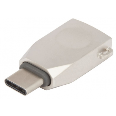 OTG адаптер Hoco UA9 Type-C на USB-A, QC2.0, серый