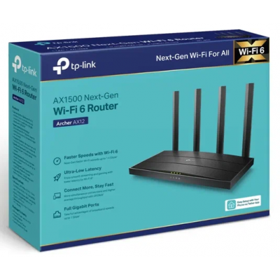 TP-Link Archer AX12 Роутер двухдиапазонный гигабитный, AX1500 с поддержкой Mesh, Wi-Fi 6