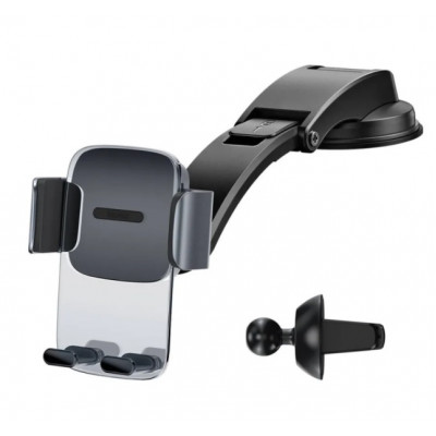 Автодержатель Baseus Easy Control Clamp (SUYK000001), на торпеду, в дефлектор, черный