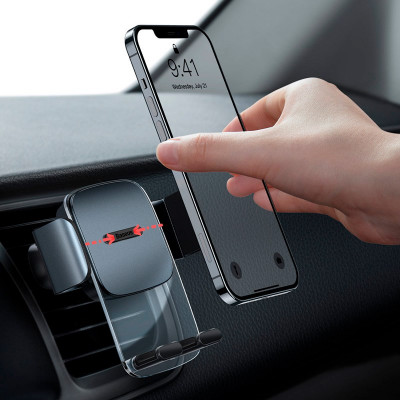 Автодержатель Baseus Easy Control Clamp (SUYK000001), на торпеду, в дефлектор, черный