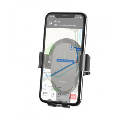 Автодержатель c БЗУ Hoco CA105 Guide 15W, гравитационный, в дефлектор, черный