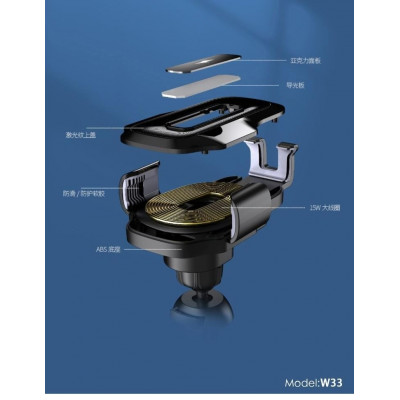 Автодержатель c БЗУ Sendem W33 15W, в дефлектор, черный