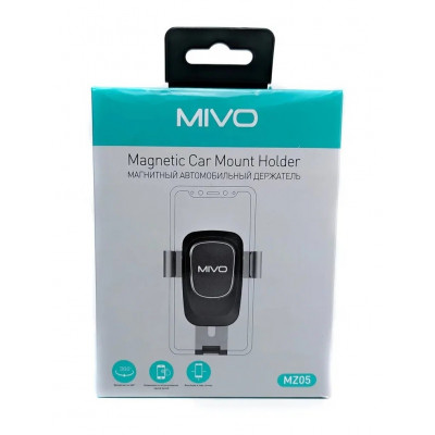 Автодержатель Mivo MZ-05, магнитный, на дефлектор, диагональ экрана от 4.0' до 6.5”, черный