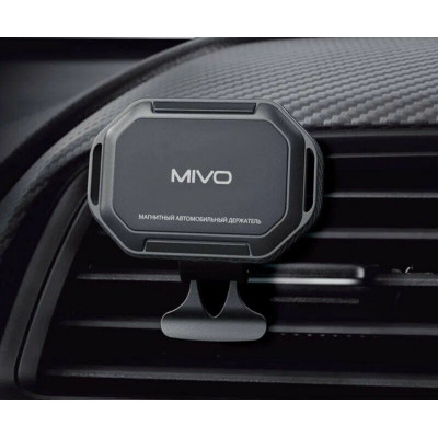 Автодержатель Mivo MZ-27, магнитный, поворотный, на дефлектор, крепление-зажим, черный