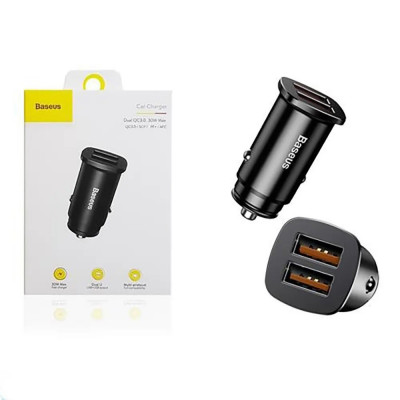 Автомобильное ЗУ Baseus (CCALL-DS01), 30W, Dual QC3.0, черный