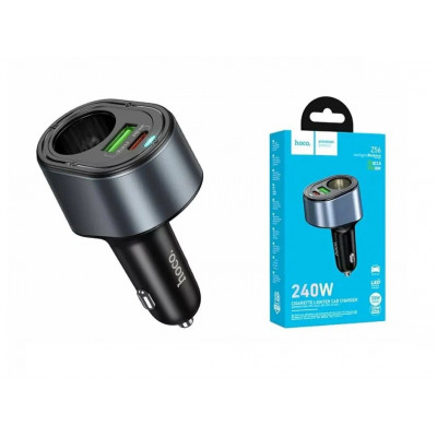 Автомобильное ЗУ Hoco Z56, 240W, PD35W+QC3.0, черный