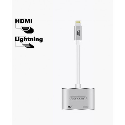 Адаптер -  Earldom ET-W15 Lightning 8-pin на HDMI / Lightning 8-pin, 0.08м, TPE, белый