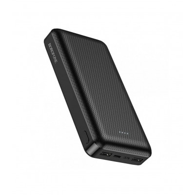 Внешний аккумулятор, Power Bank 20000 mAh Borofone BJ3A Minimalist, 2хUSB, 2A, LED, Li-Pol, черный