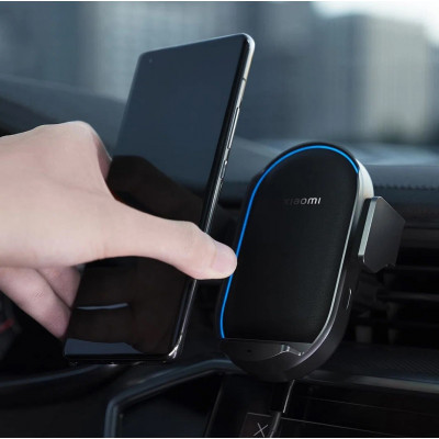 Автодержатель c БЗУ Xiaomi Wireless Car Charger Pro 50W (WCJ05ZM), в дефлектор, черный
