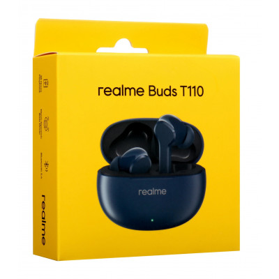 Беспроводные наушники Realme T110 внутриканальные, сенсорные, микрофон, BT5.4, IPX5(RMA2306), синий