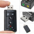 Внешняя звуковая карта USB - 2 выхода 3,5 мм, 7.1 звук, кнопки управления, черный Внешняя звуковая карта USB - 2 выхода 3,5 мм, 7.1 звук, кнопки управления, черный