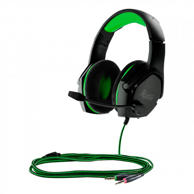 Игровая гарнитура Smartbuy RUSH Aspid, 40мм, переходник для ПК (SBHG-9760), черный-зеленый