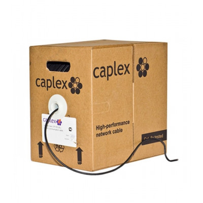 Кабель витая пара Caplex Cat5e 4 пары UTP PE (внешний), чёрный