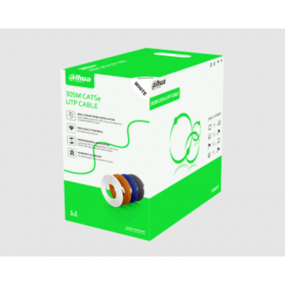 Кабель Dahua Cat5e 4 пары UTP PVC (внутренний), 24AWG (0.5мм), CCA, белый, 1 м RJ-45