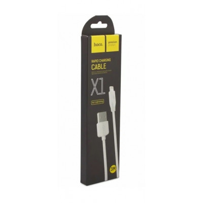 Кабель для зарядки Hoco X1 Rapid USB-A - Lightning 8-pin, 3м, PVC, белый