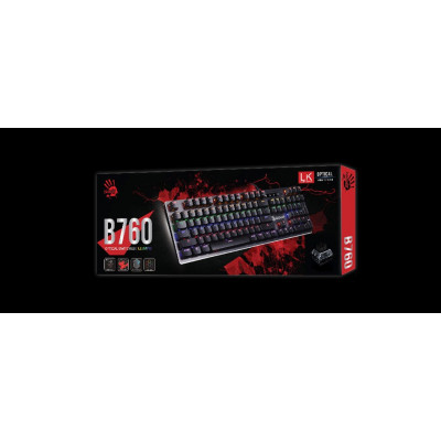 Клавиатура игрова механическая A4Tech Bloody B760, LED, Black Switch, серый 
