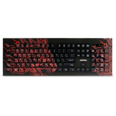 Клавиатура проводная мультимедийная с принтом Smartbuy 223 Dragon (SBK-223U-D-FC), черный-красный