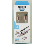 Кабель для зарядки магнитный DM-M12 USB-A - Lightning, 1м, серый
