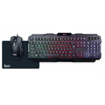 Набор игровой (клавиатура+мышь+коврик) Smartbuy RUSH Shotgun (SBC-307728G-K), черный