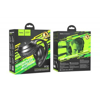 Беспроводные наушники накладные Hoco W30 Fun Move упр.кнопочное, микрофон, BT5.0, MicroSD, черный