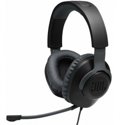 Проводные наушники накладные JBL Quantum 100 M2 упр.кнопочное, микрофон, 3.5мм, 1.2м, черный