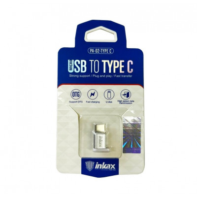 OTG адаптер Inkax PA02 Micro - Type-C, серебро