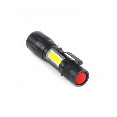 Светодиодный алюминиевый фонарь Smartbuy 3Вт LED+ 3Вт COB, AA (SBF-104), черный Светодиодный алюминиевый фонарь Smartbuy 3Вт LED+ 3Вт COB, AA (SBF-104), черный
