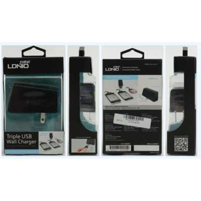 Зарядное утройство LDNIO DL-AC318 3*USB 2.1A, черный