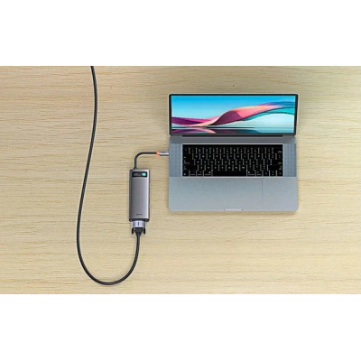 Хаб Baseus Metal Gleam Series 8-in-1 Type-C (WKWG050013), серебро