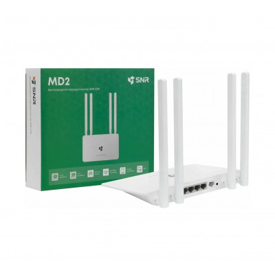 SNR MD2 Роутер двухдиапазонный, Wi-Fi 5, 802.11a/b/g/n/ac, 5xFE RJ45, (SNR-RT522-F41), белый