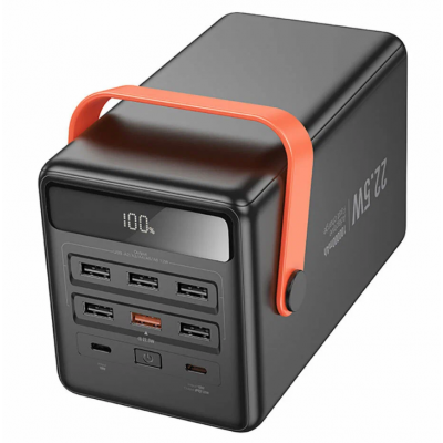 Внешний аккумулятор, Power Bank 100000 mAh Hoco J142, Surpass 22.5W+PD20W, фонарь, черный