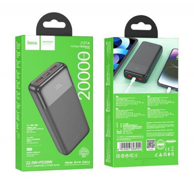 Внешний аккумулятор, Power Bank 20000mAh Hoco J121A Fast 22.5W+PD20W, черный