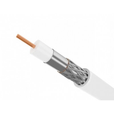 Кабель коаксиальный Lanmaster TWT-RG6U-CS48/1-WH RG-6/U F/UTP общий экран 75Om PVC внутренний, 1м