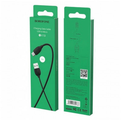 Кабель BOROFONE BX19 Benefit micro 1м (черный)
