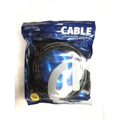 Кабель Perfeo HDMI A - HDMI A, ver.1.4, FullHD, 4K, 5м (H1005), черный