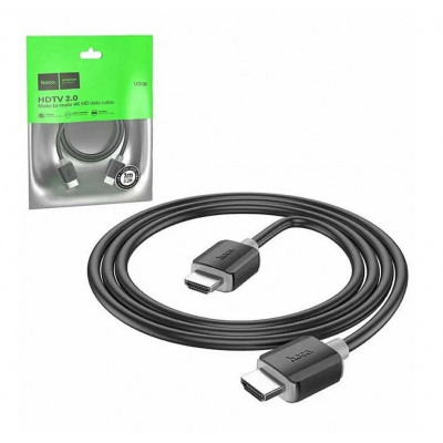 Кабель высокоскоростной Hoco US08 HDMI - HDMI, ver.2.0, 4K 60Hz HD, 18 Гбит/с, 2м, чёрный