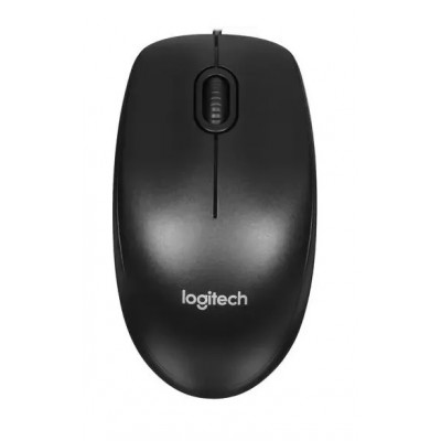 Мышь проводная Logitech B100 1000 dpi, UCB-A, 3 кнопки, 1.8м, черный