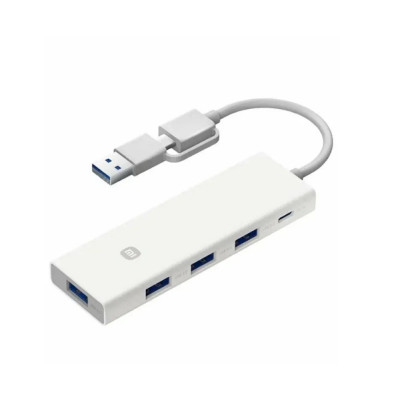 USB 3.0 хаб Xiaomi 4A1C, USB-C/USB-A, 15W, до 5 Гбит/с, USB-A*4, USB-C*1 (XMSTFXQ01YM), серебро