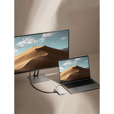 USB-С хаб разветвитель Xiaomi Docking Station 10 в 1 для ПК и планшета (XMTIO01YM), серебро