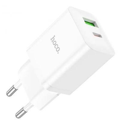 Зарядное устройство Hoco N28 1*USB-A QC3.0 + 1*USB-C PD20W, белый Зарядное устройство Hoco N28 1*USB-A QC3.0 + 1*USB-C PD20W, белый