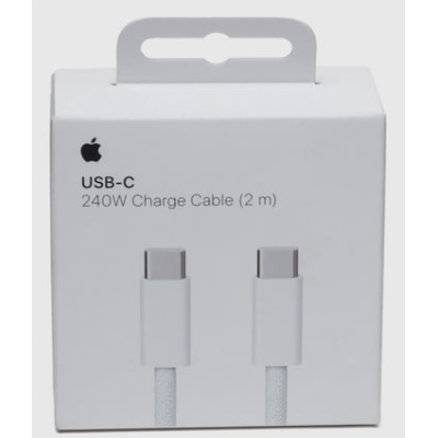 Кабель для зарядки Apple 240W, Woven Charge 240W USB-C - USB-C, 2м (MU2G3ZM/A) ORIGINAL, белый Кабель для зарядки Apple 240W, Woven Charge 240W USB-C - USB-C, 2м (MU2G3ZM/A) ORIGINAL, белый
