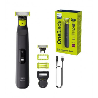 Триммер для бороды, усов, бровей,тела, для стрижки волос Philips QP6541/15 Oneblade, черный