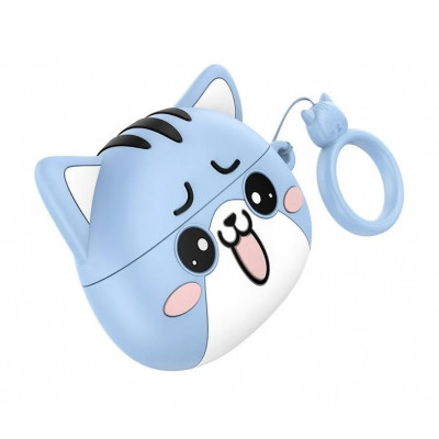 Беспроводные наушники Hoco EW48 Glacier Cat внутриканальные, микрофон, BT5.3, синий