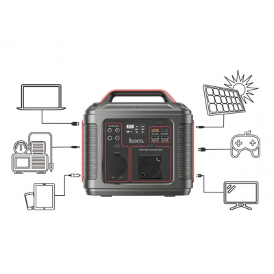 Портативная электростанция HOCO DB28 300W 80000mAh, серо-красный