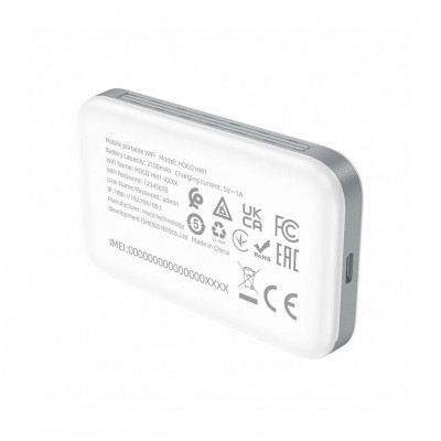 Модем-роутер Wi-Fi Hoco HI41, 2,4ГГц (WI-FI 6), 4G, до 150Мбит/с, 2100mAh, белый