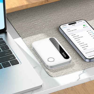 Модем-роутер Wi-Fi Hoco HI41, 2,4ГГц (WI-FI 6), 4G, до 150Мбит/с, 2100mAh, белый