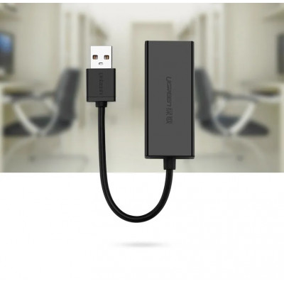 Адаптер USB 3.0 UGreen CR111 Gigabit Ethernet Adapter, черный