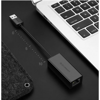 Адаптер USB 3.0 UGreen CR111 Gigabit Ethernet Adapter, черный