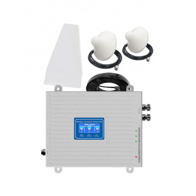 Усилитель сигнала GSM 3G LTE 900/1800/2100, наружная 1*10 dBi, внутренняя 2*6dBi (12dbi), кабель 15м