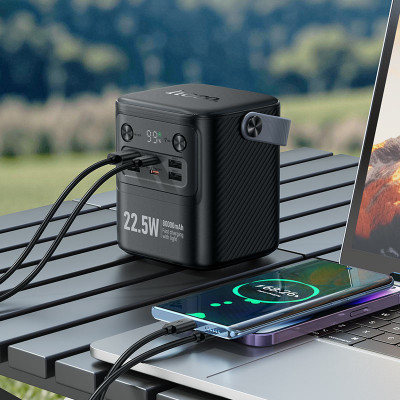 Внешний аккумулятор, Power Bank 80000mAh Hoco J152 Tought 22.5W+PD20W+Light, черный